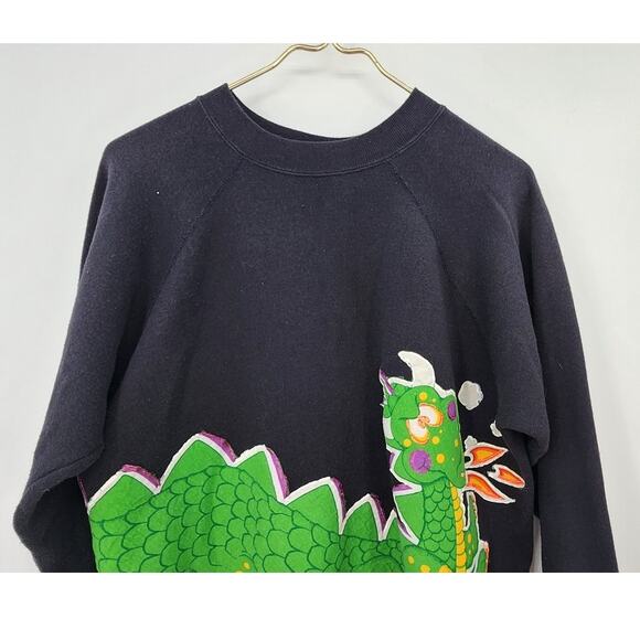Vintage DIY Custom Dragon Crewneck Sweatshirt Size X-Large - Picture 3 of 10